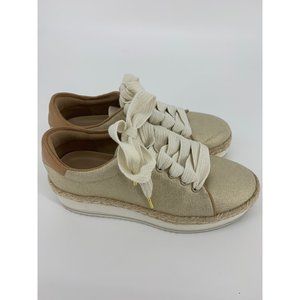 Nine West Evie Gold Platform Sneakers Size 7